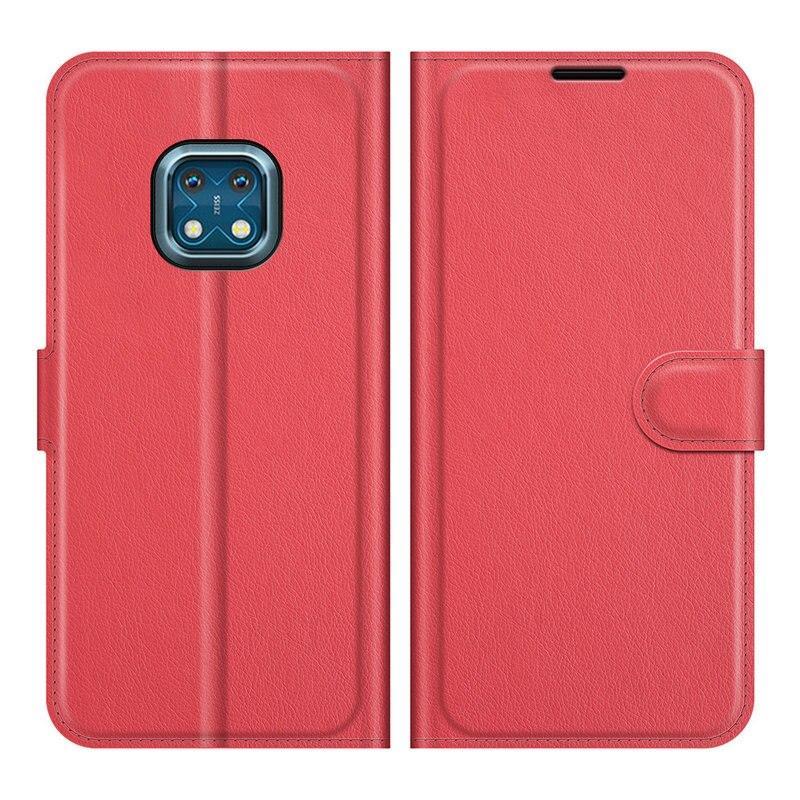 Premium PU Leather Wallet Case Flip TPU Cover For New Nokia XR20 5G - Red