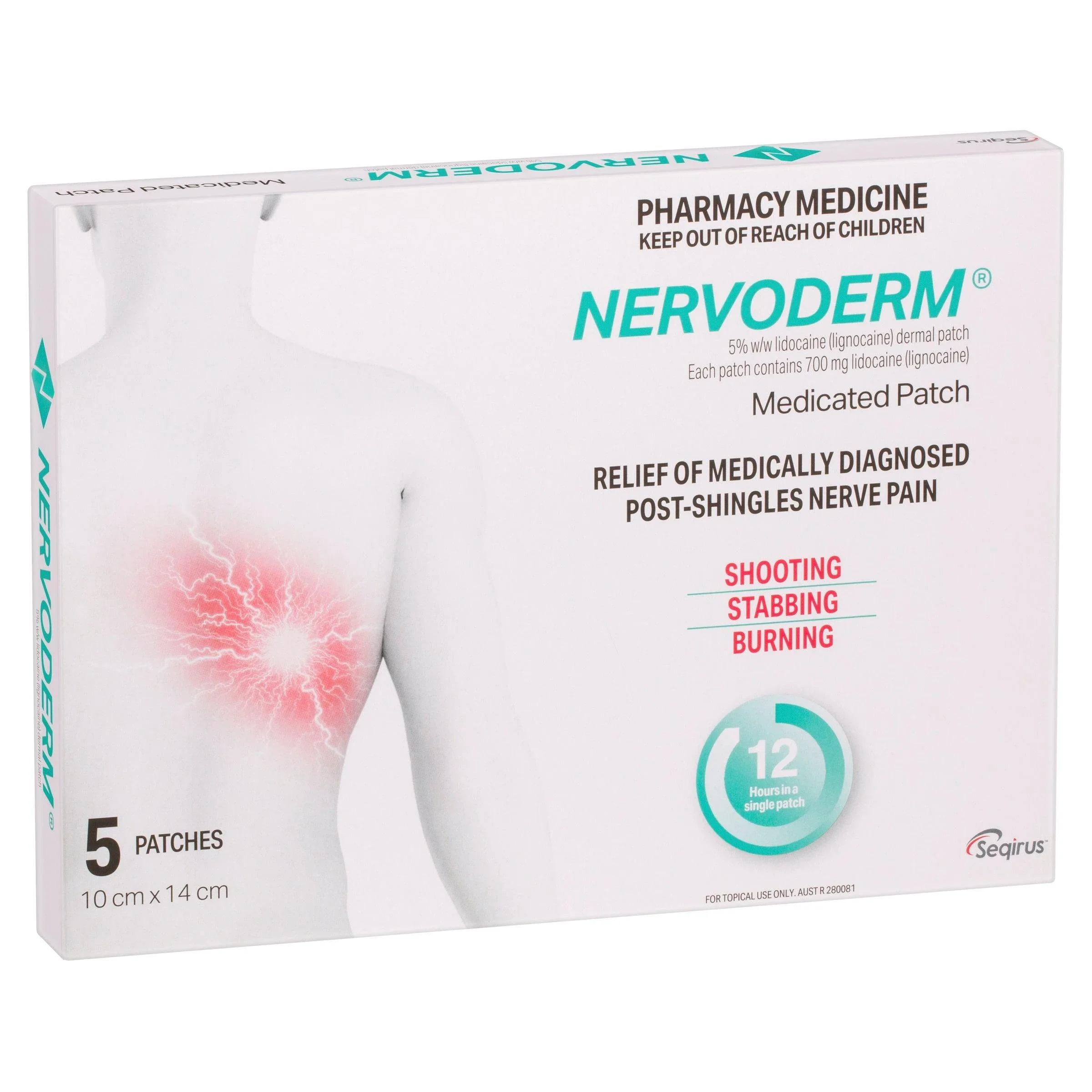 Nervoderm Lignocaine 5 Dermal Patch