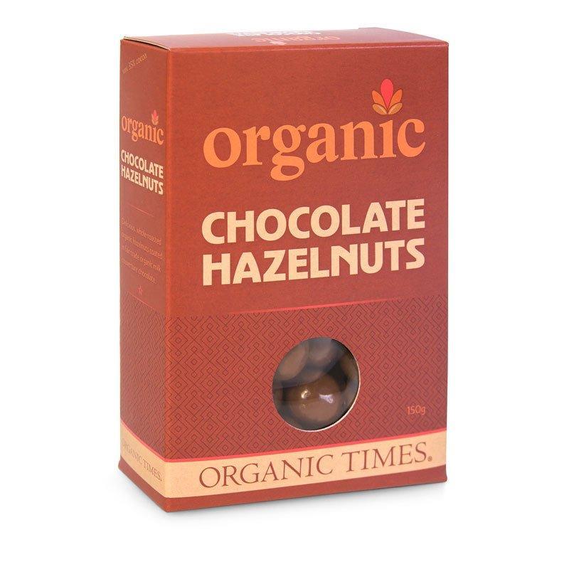 ORGANIC TIMES Milk Chocolate Hazelnuts 150g