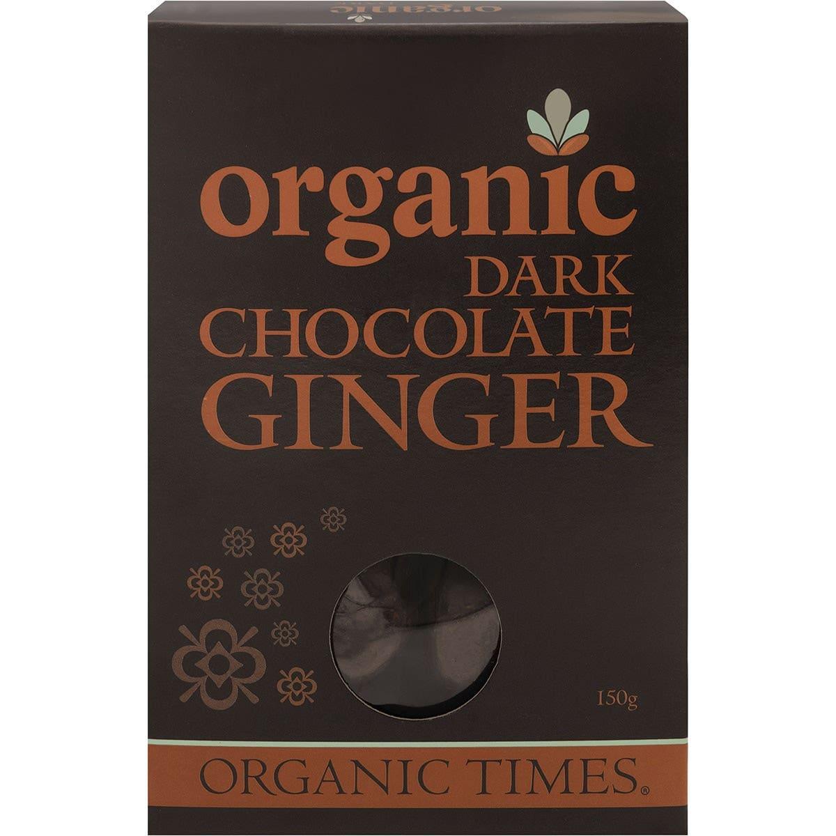 ORGANIC TIMES Dark Chocolate Ginger 150g