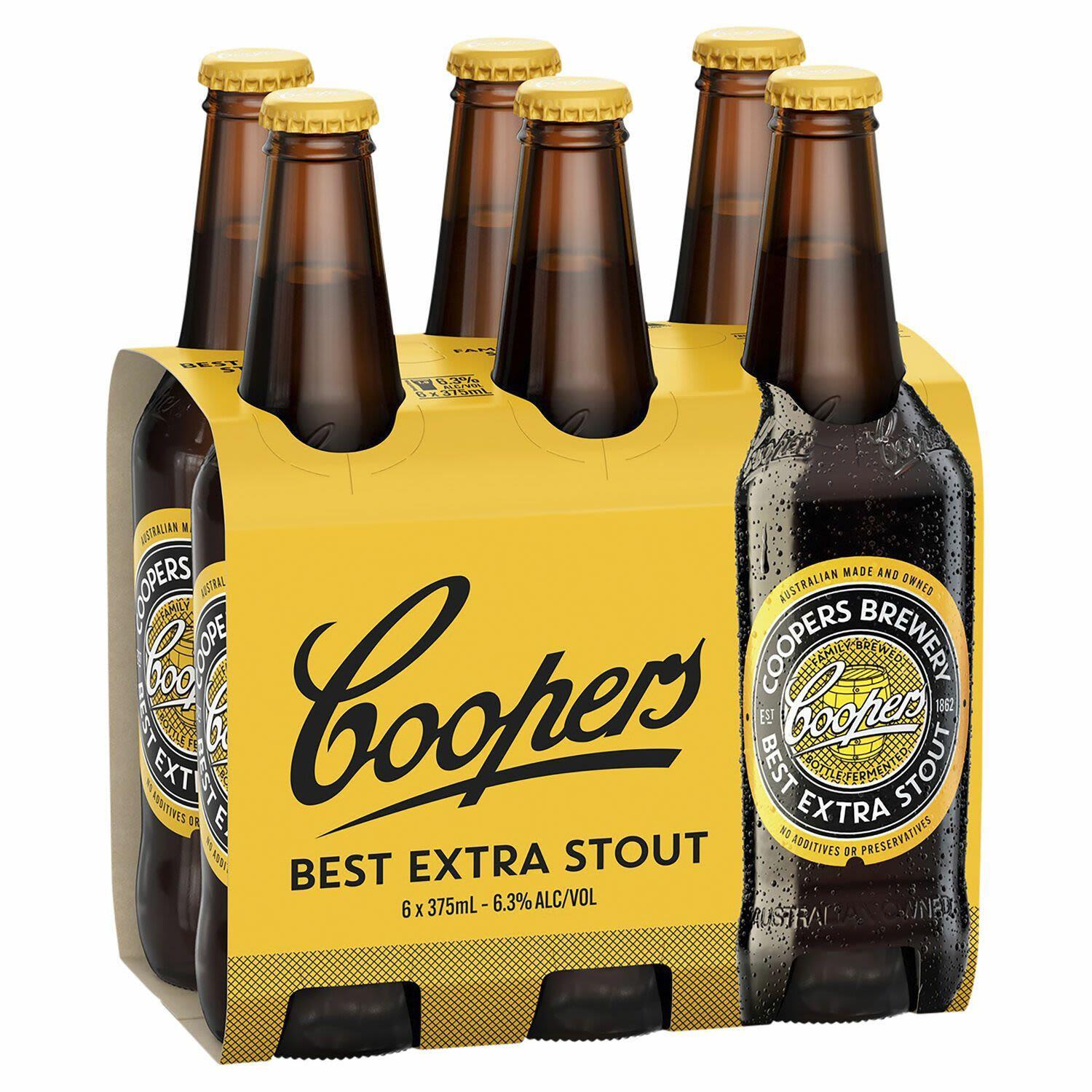 Coopers Best Extra Stout 6x375ml Stubbies