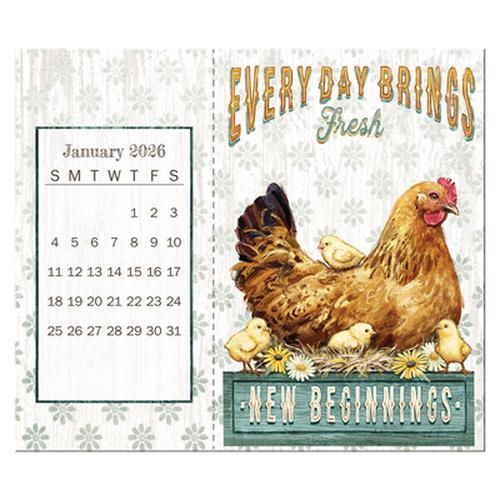 Farmhouse 2026 Postcard Desk Calendar