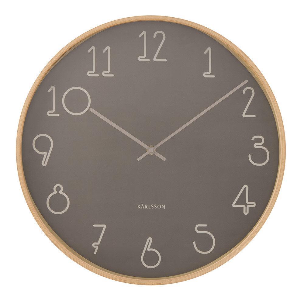 Karlsson Sencillo Wall Clock 40cm - Dark Grey/Natural