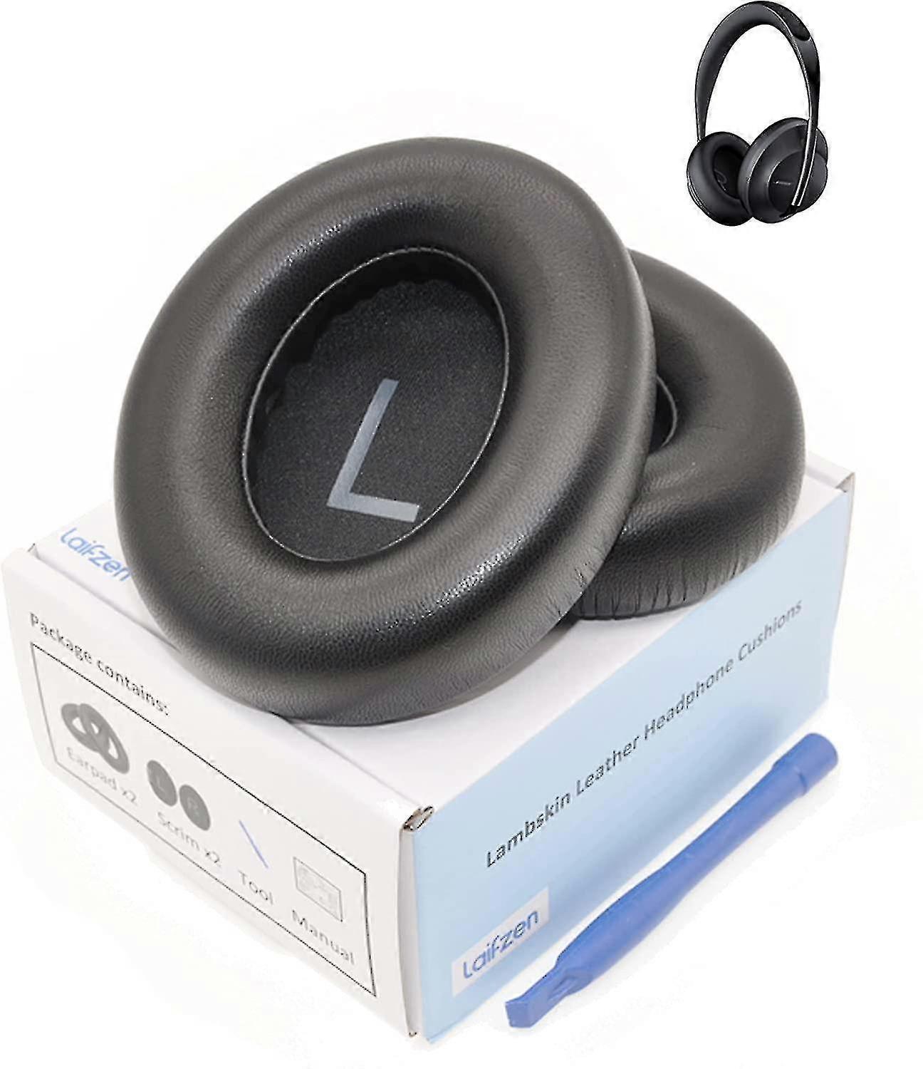 Lambskin Nc 700 Earpads Real Leather Ear Pads Cushions Sheepskin Replacement Cups For Bose Nc700 Noise Canceling Headphones (black)