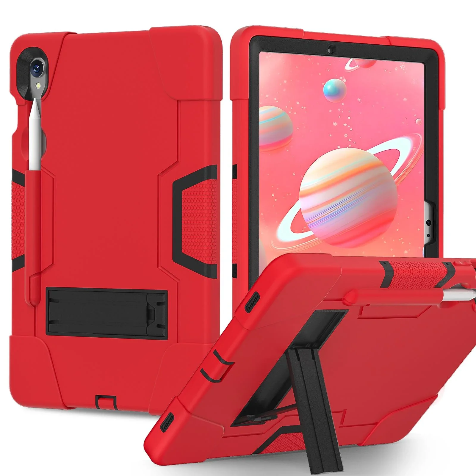 MCC Stylish Shockproof Samsung Galaxy Tab S9 11" Case Cover X710 X716 inch [Red+Black]