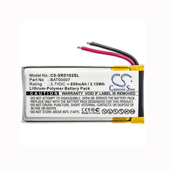 Cameron Sino Cs Srd102Sl 850Mah Battery For Cardo Packtalk Duo Headset