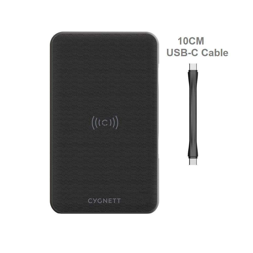 Cygnett ChargeUp Edge+ 27K mAh USB-C Laptop and Wireless Power Bank - Black (CY3113PBCHE),2xUSB-C(60W PD/12W),1xUSB-A(12W),10W Qi Wireless,USB-C Cable