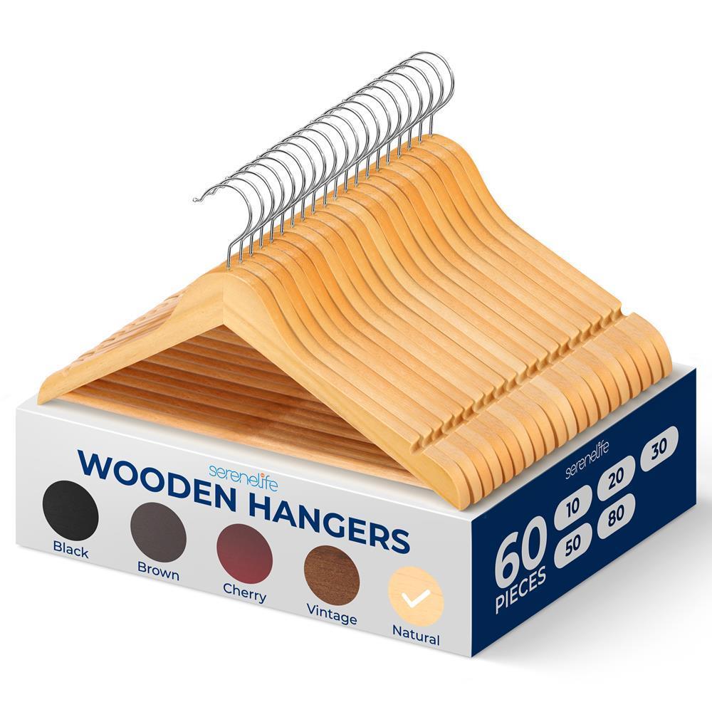 WOODEN HANGER NATURALPACK OF 60