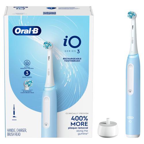 Oral-B iO Series 3 Electric Toothbrush with Charging Stand - Icy Blue