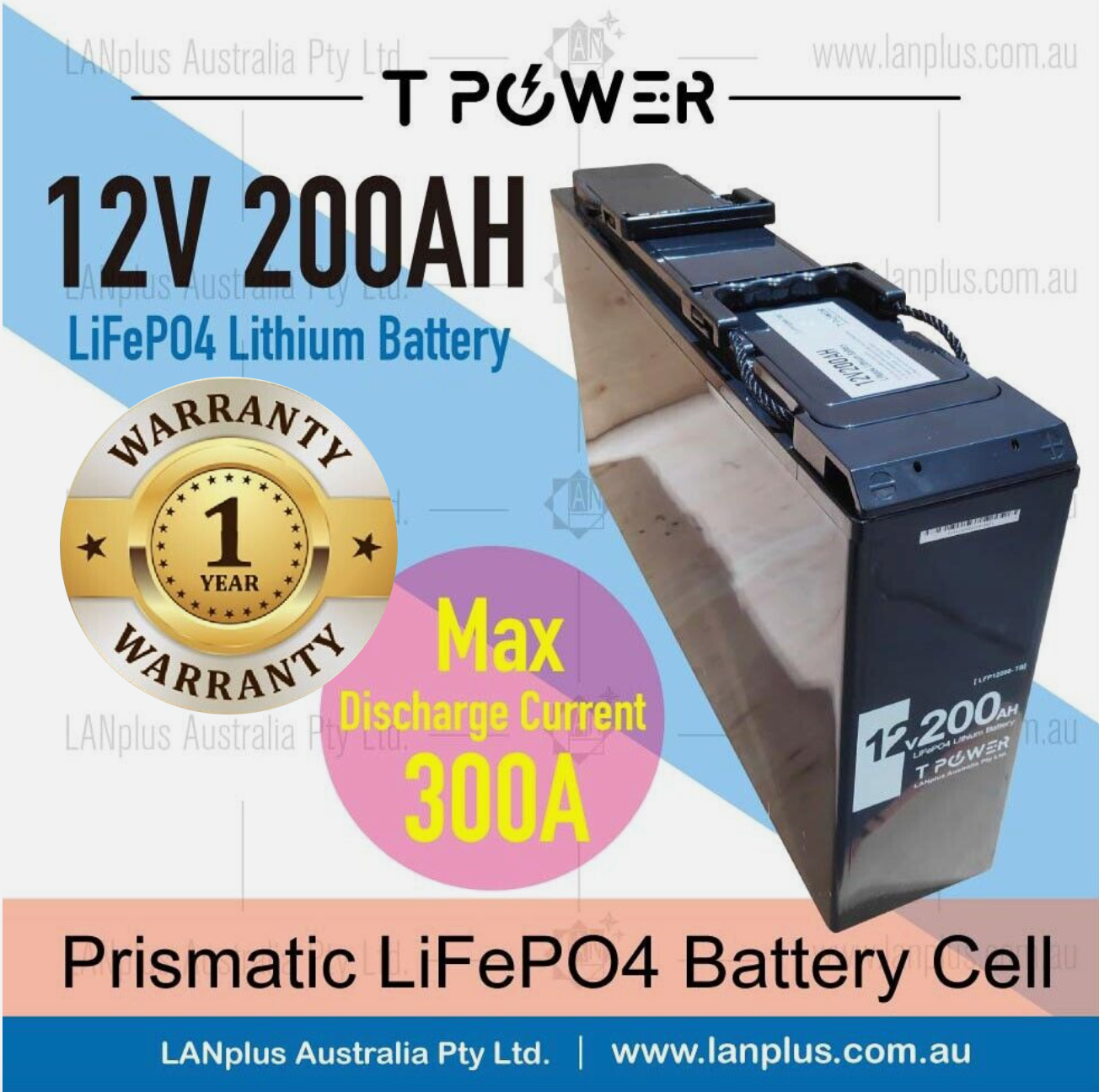12V 200Ah Lithium Slimline Slim Battery LiFePO4 Iron Phosphate Camping 4WD