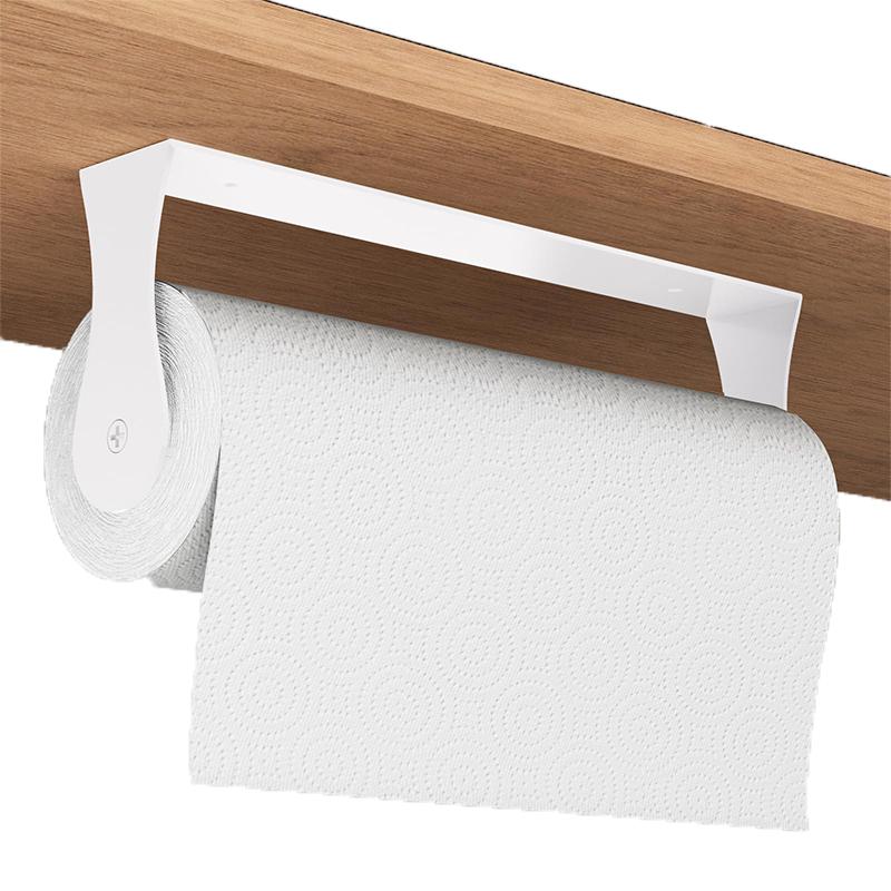 Under Cabinet White Stainless Steel Paper Towel Holder