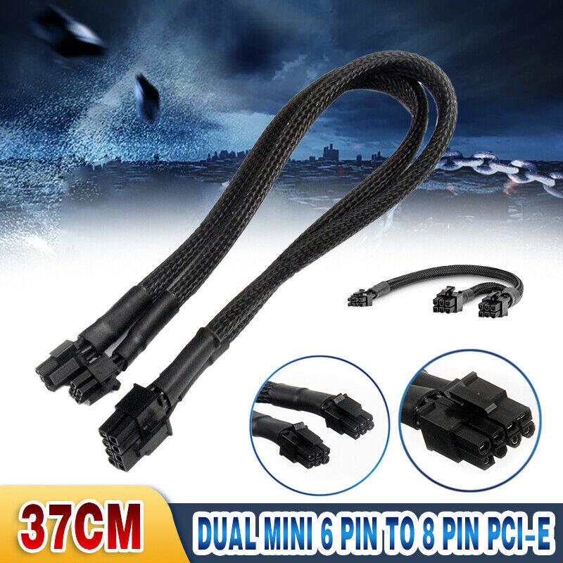 HKJY Dual Mini 6 Pin To 8 Pin Pci-E Video Card Power Cable Y Splitter 18Awg Mac Pro