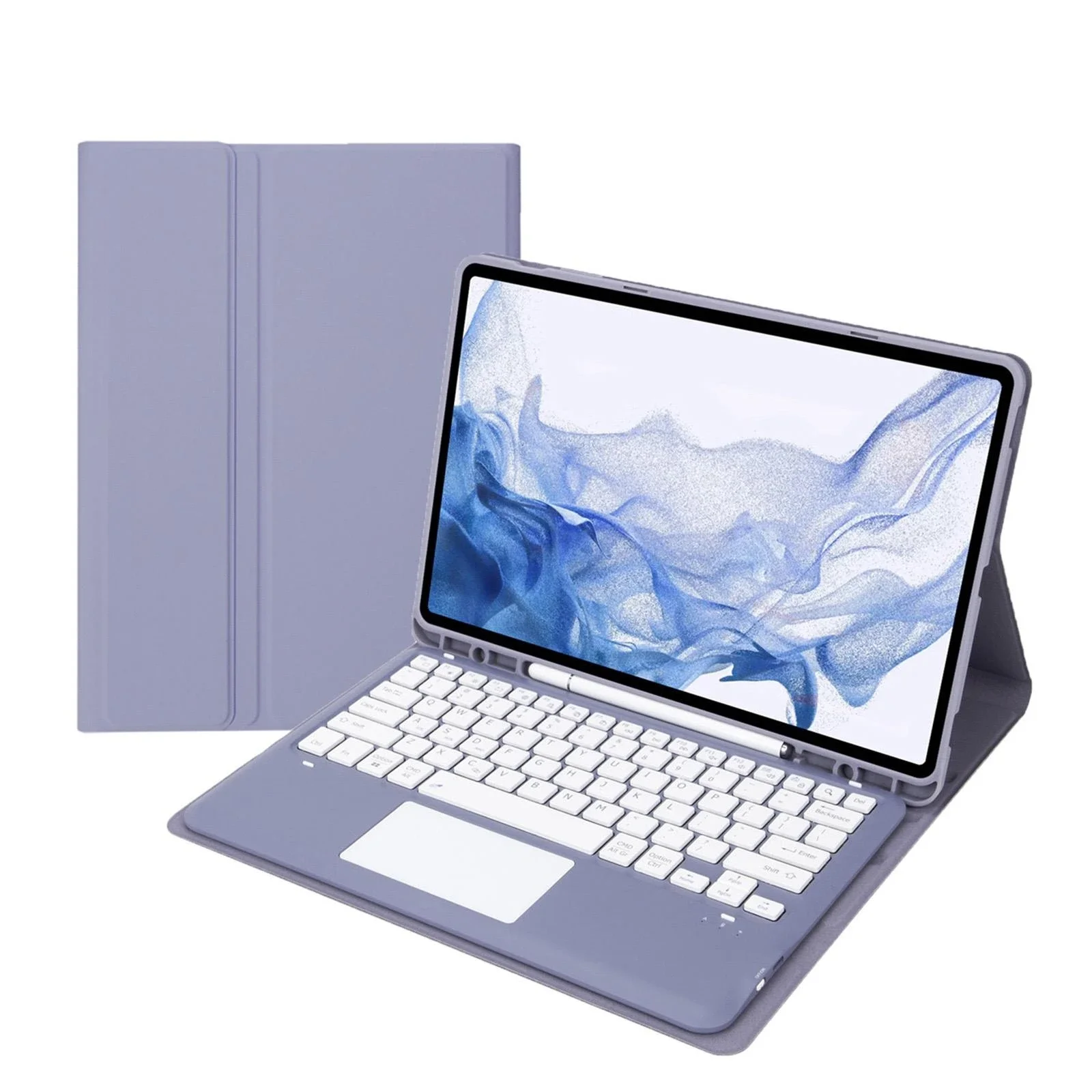 T800B-A Touch Pad Detachable Bluetooth Keyboard Leather Tablet Case For Samsung Galaxy Tab S8+/S7+/S7 FE