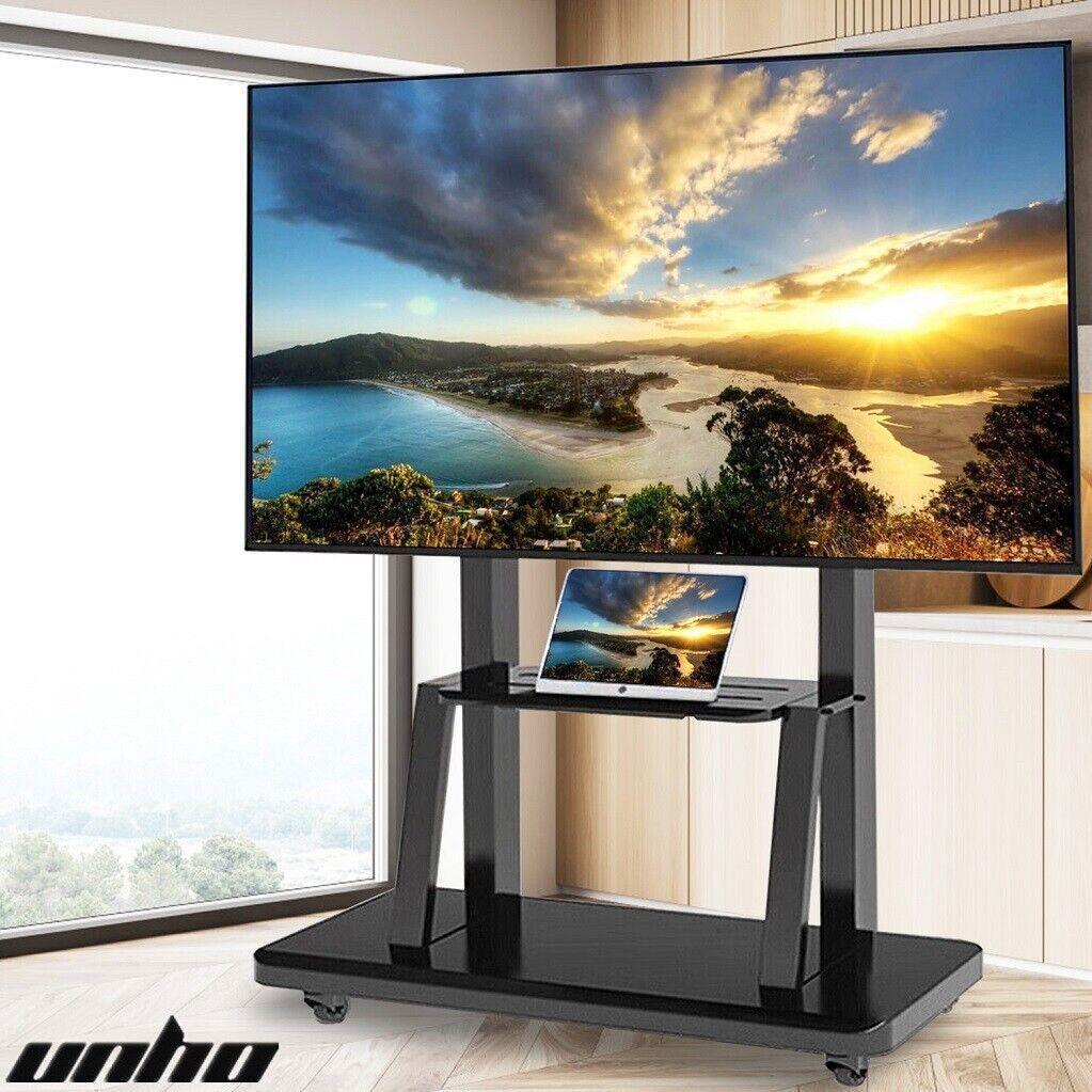 Fin Xxl Large Heavy Duty Mobile Tv Cart Floor Stand Mount Meeting Live For 32"-100"