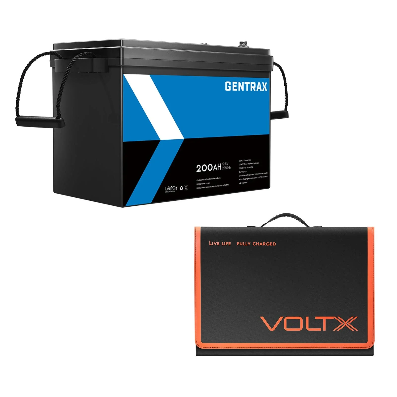 GENTRAX 12V Lithium Battery 200Ah + 200W Solar Panel