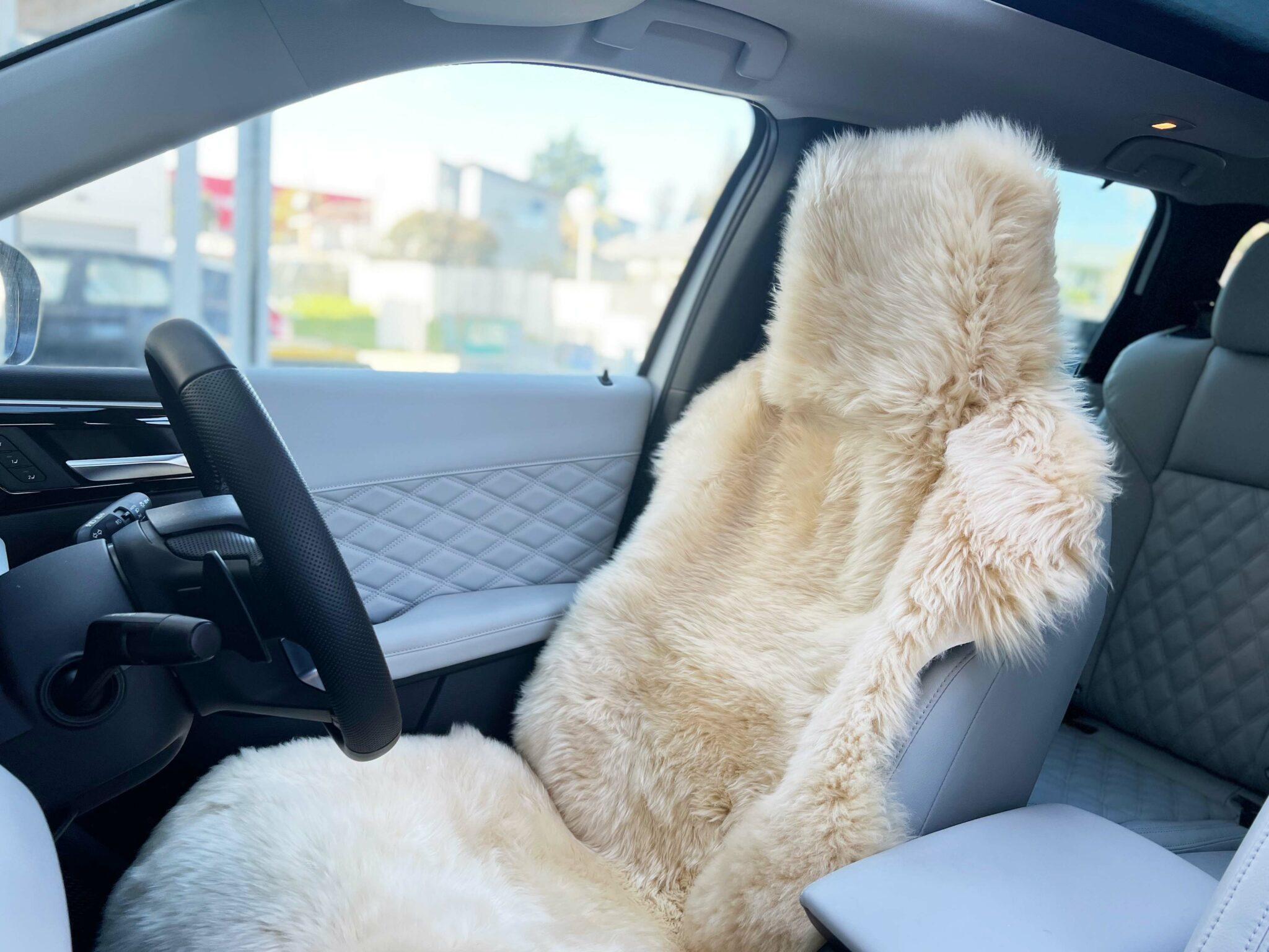 Universal Sheepskin Car Seat Cover - Honey