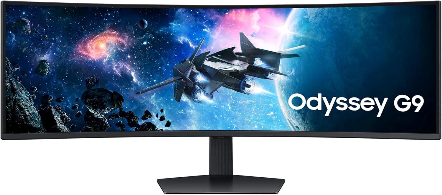 SAMSUNG 49-Inch Odyssey G9 Series DQHD 1000R Curved Gaming Monitor, 1ms(GtG), VESA DisplayHDR 1000, 240Hz, AMD FreeSync Premium Pro, Height Adjustable Stand, LS49CG954ENXZA, 2024