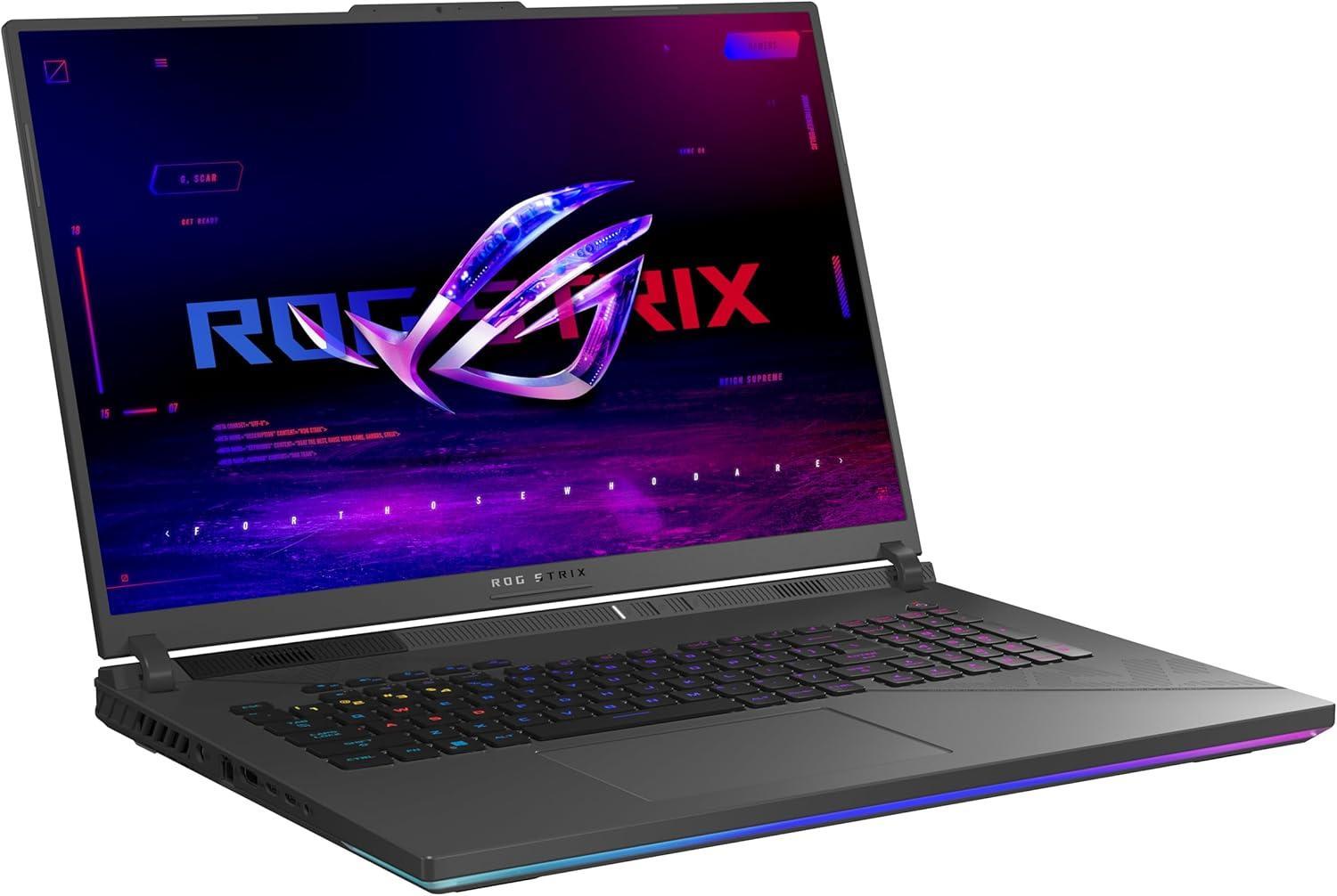 ASUS ROG Strix G18 (2024) Gaming Laptop, 18” Nebula Display 16:10 QHD 240Hz/3ms, GeForce RTX™ 4070, Intel® Core™ i9-14900HX, 32GB DDR5, 1TB PCIe® SSD, Wi-Fi 6E, Windows 11 Pro, G814JIR-XS96 Style: RTX 4070