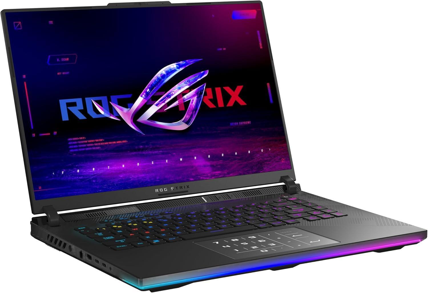 ASUS ROG Strix Scar 16 (2024) Gaming Laptop, 16” Nebula HDR 16:10 QHD 240Hz/3ms, 1100 nits, Mini LED Display, GeForce RTX™ 4090, Intel® Core™ i9-14900HX, 32GB RAM, 2TB SSD, Win 11 Pro, G634JYR-XS97