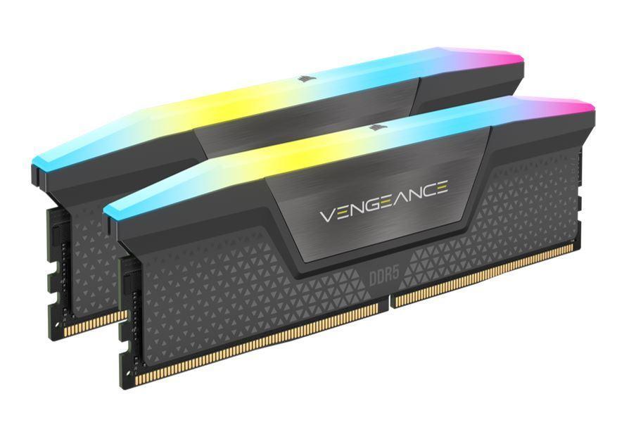 Corsair Vengeance RGB 64GB (2x32GB) DDR5 UDIMM 5600MHz C36 1.25V Desktop Gaming Memory Black Optimized for AMD Expo Ryzen 7000 S