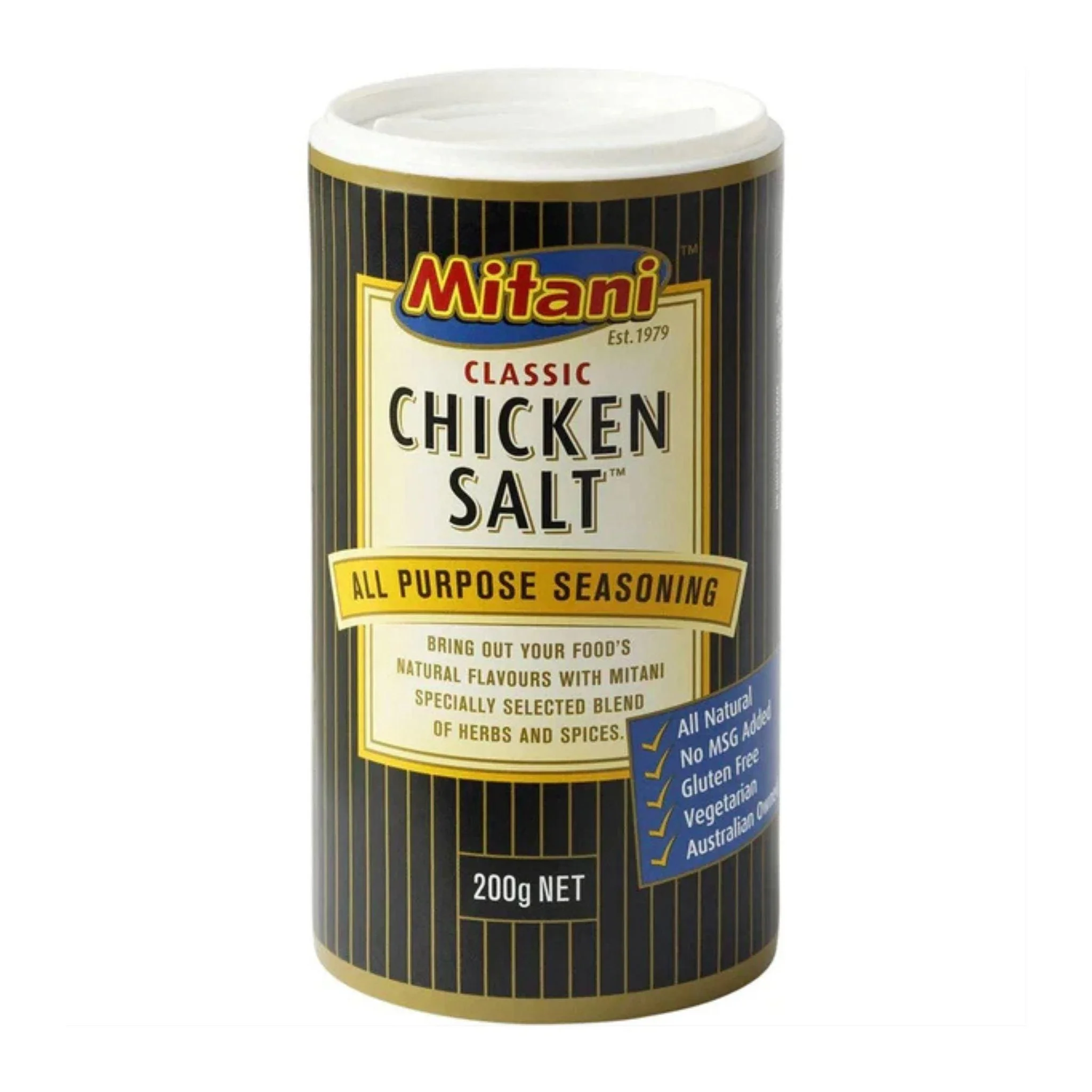 Mitani Classic Chicken Salt 200 g - Authentic Australian All-Purpose Seasoning (Gluten-Free, No MSG, Vegetarian)