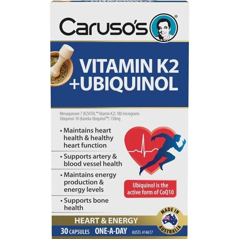 Caruso's Vitamin K2 + Ubiquinol 30 Capsules