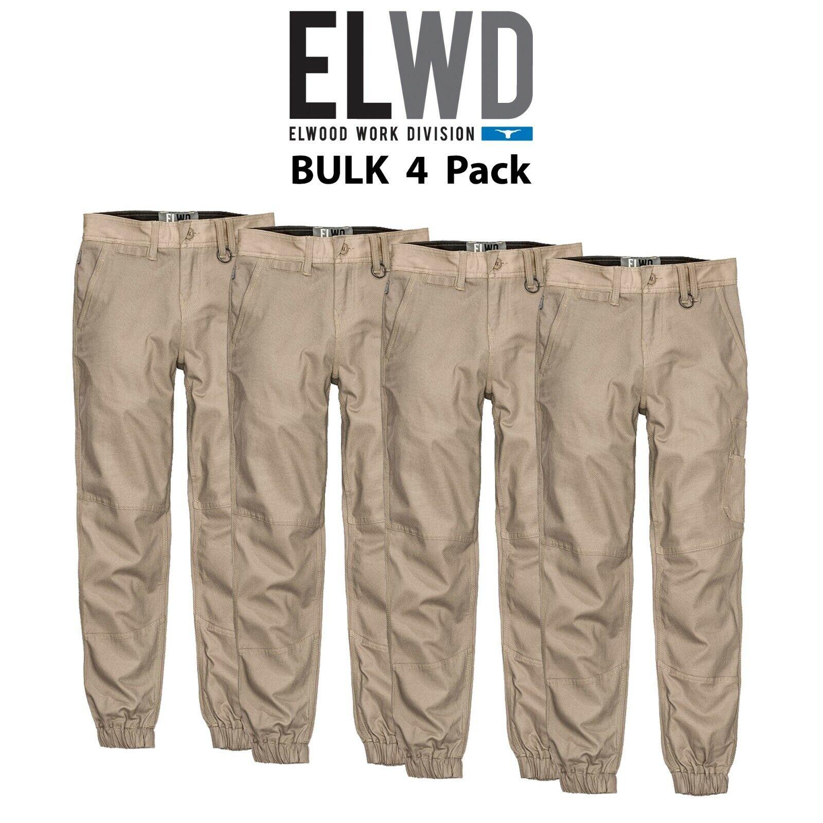 Womens Elwood Cuffed Work Pants 4 Pack Stretch Canvas Phone Pocket Tough EWD503