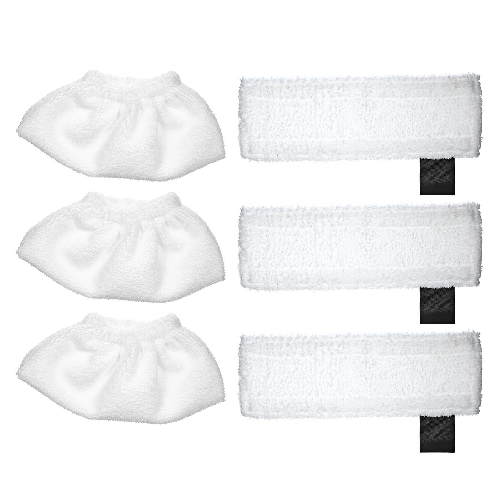 6 Pack Cloth Set Mopping Pads Replacement for Karcher SC2/SC3/SC4/SC5(3 Rag Nozzle Covers&3 Microfiber Mopping Pads)