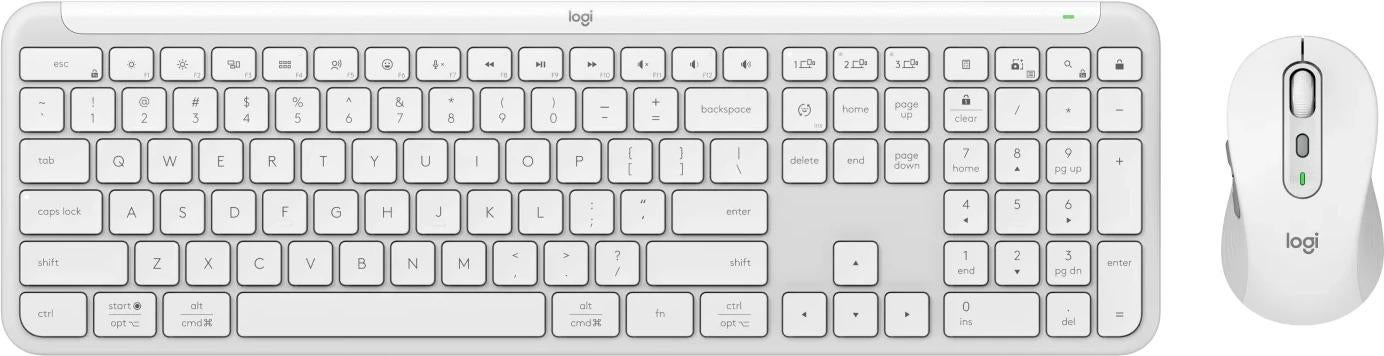Logitech MK950 Signature Slim Wireless Keyboard and Mouse Combo Off White