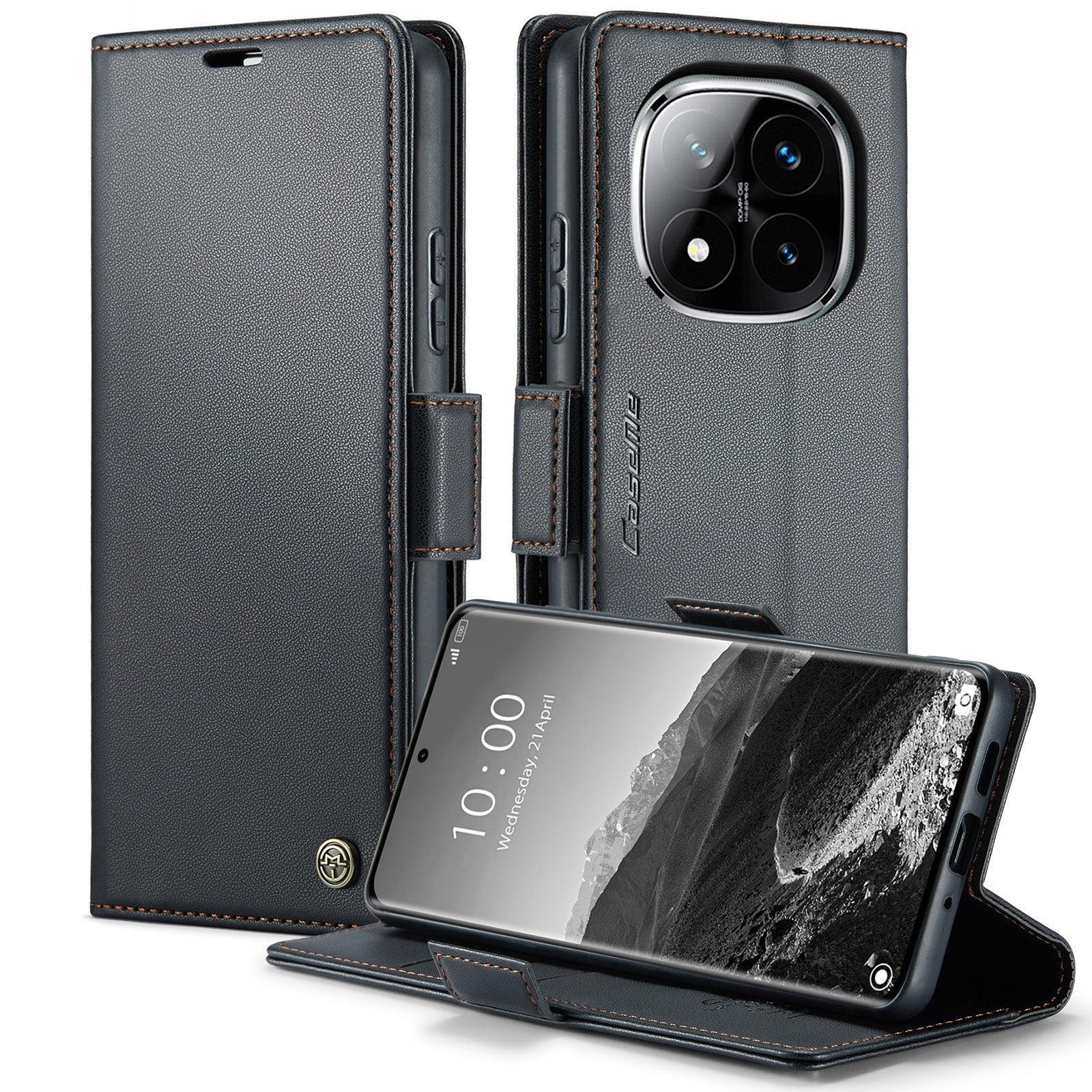 Xiaomi Redmi Note 14 Pro Plus 5G CaseMe Retro Wallet Case [Black]