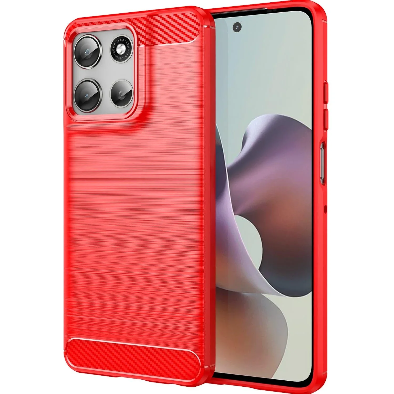 Motorola Moto G56 5G Carbon Fibre Brushed Case [Red]