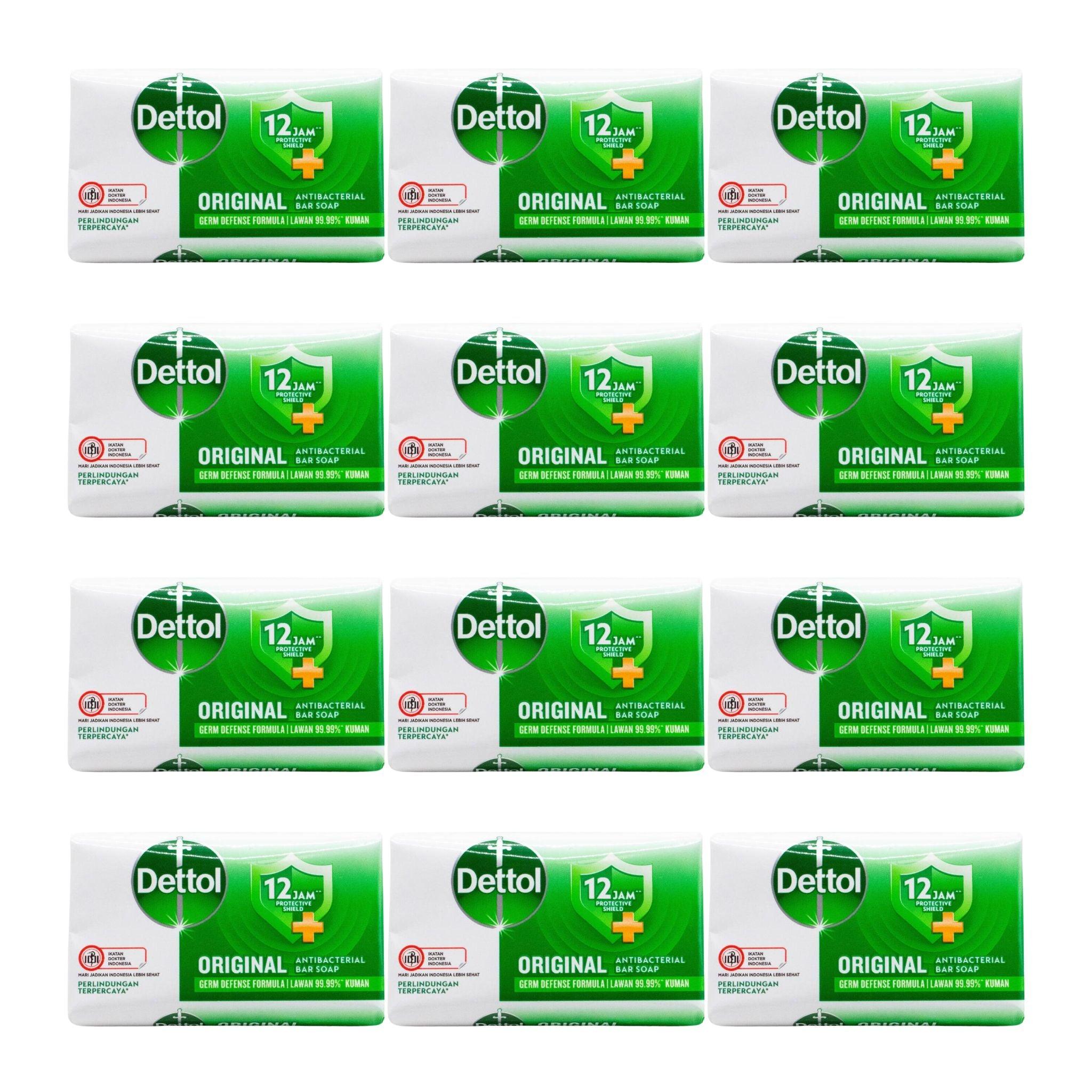 Dettol Original Antibacterial Bar Soap 60 g x 12 Pack - Germ Protection