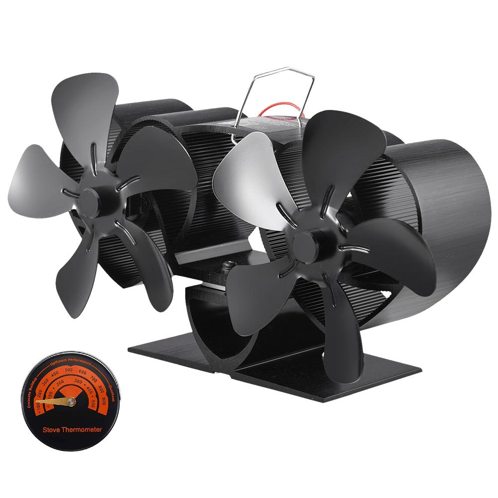 Electric fan Dual-motor Stove Fan Powered Stove Fan Fireplace Fan 10 Heat
