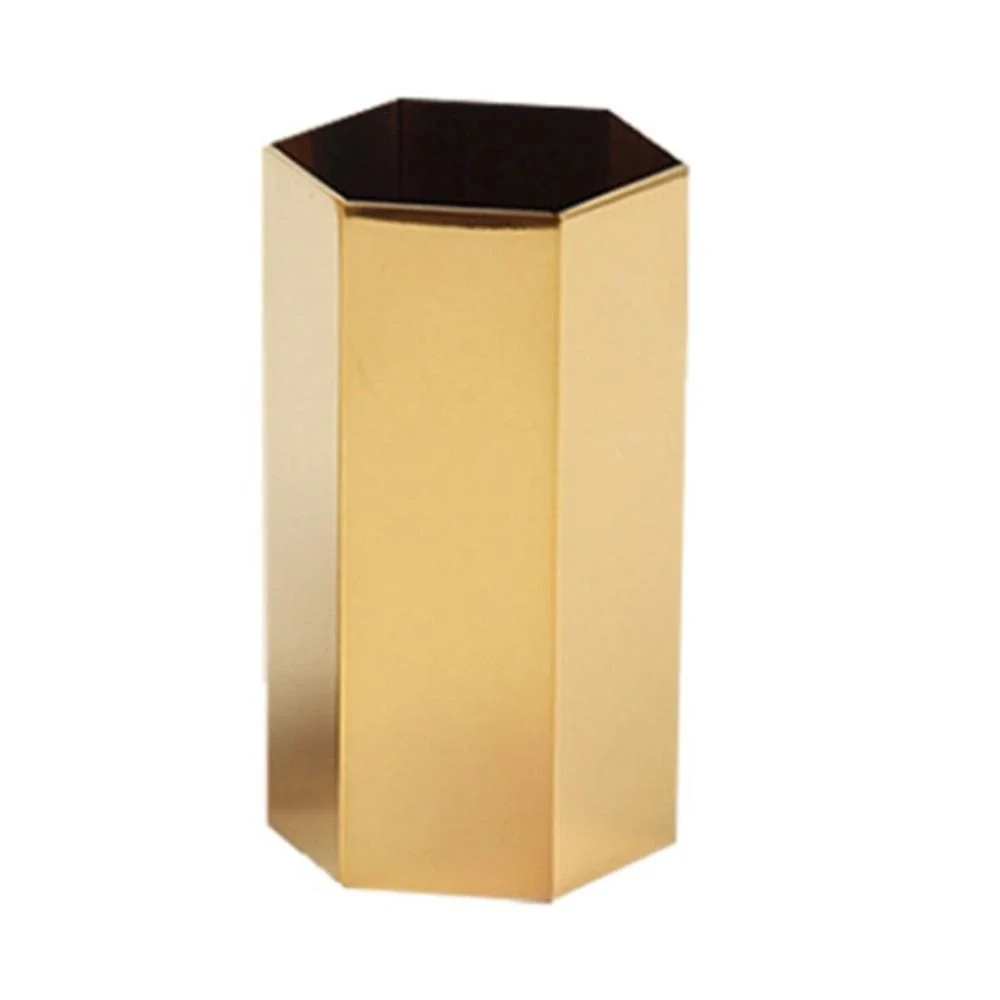 Nordic Hexagonal Stainless Steel Gold Vase Study Hallway Home Wedding Decoration