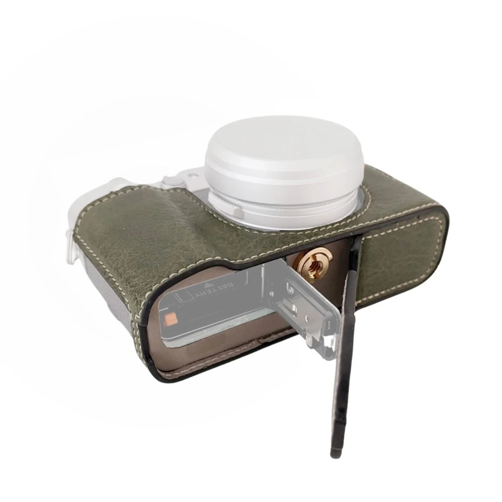 Portable Retro Camera Case with Shoulder Strap for X100VI (Green)