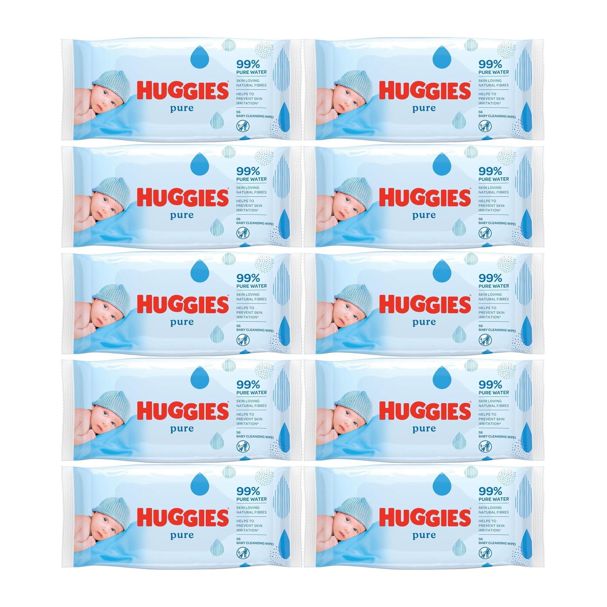 Huggies Pure Baby Wipes 56 Wipes - Pack of 10 (560 Wipes)