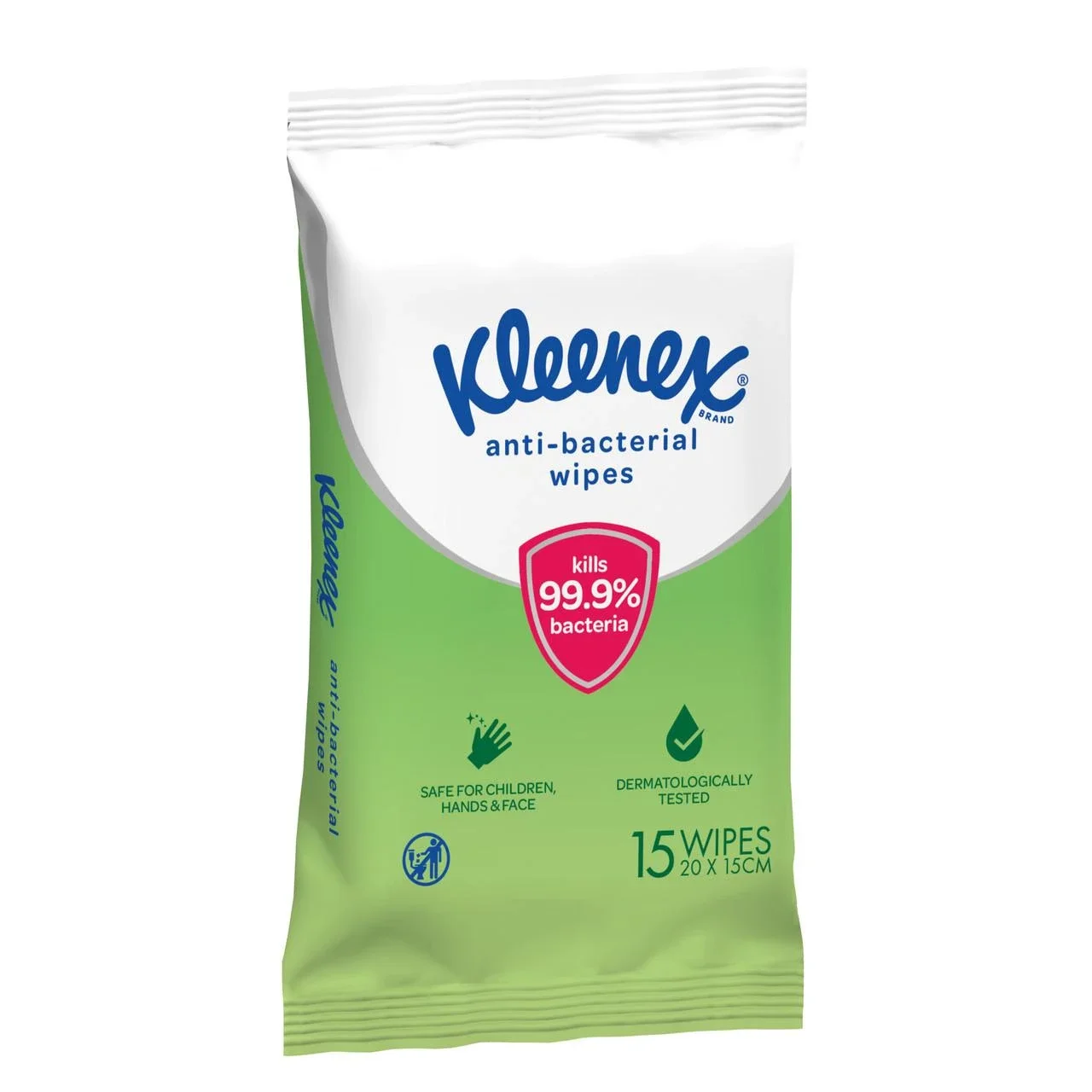 Kleenex Anti-Bacterial To-Go Wipes 15 Pack
