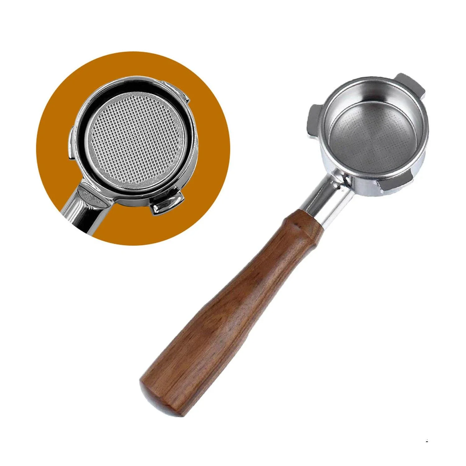 54mm Bottomless Portafilter with Wood Handle for BES870 Coffee Machines