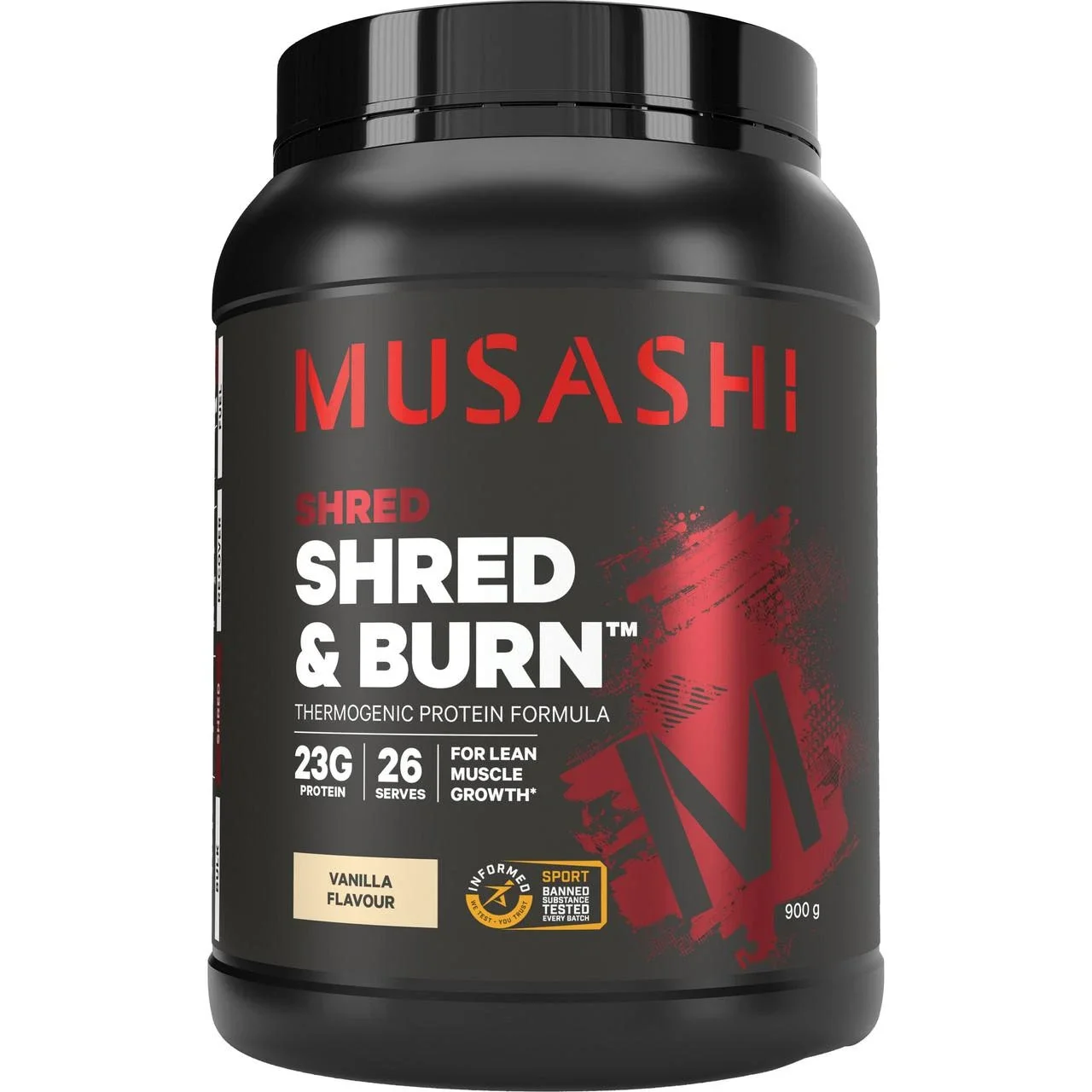 Musashi Shred & Burn Protein Powder Vanilla Milkshake 900g