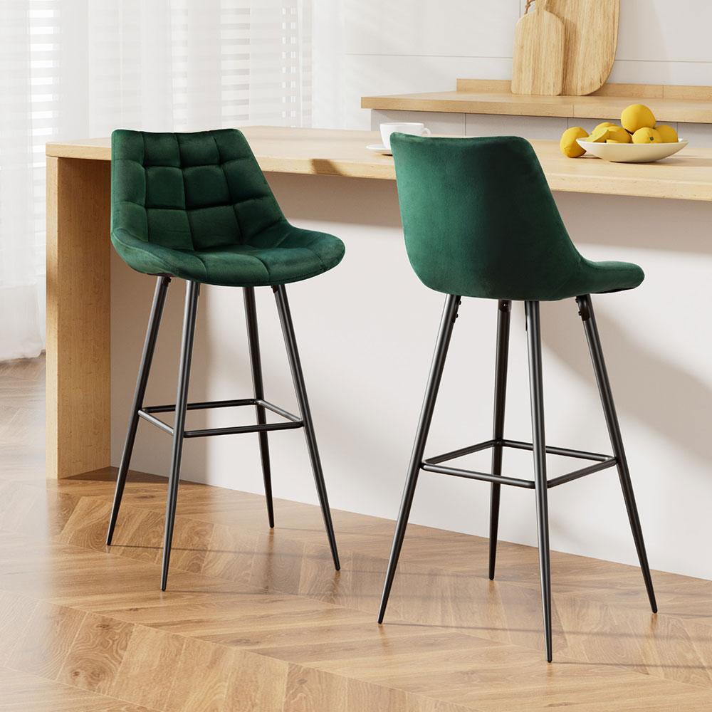 Set of 2 Bar Stools - Green