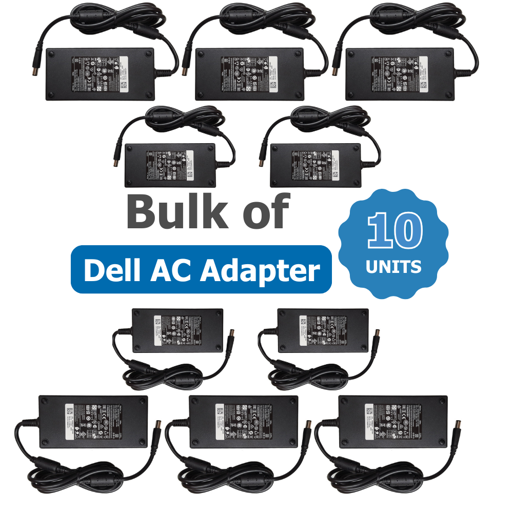 Bulk of 10x Genuine Dell 130W Laptop Charger for XPS 15 9000s, Precision 5000s, Alienware 15 R3-series | Ex-lease / Used