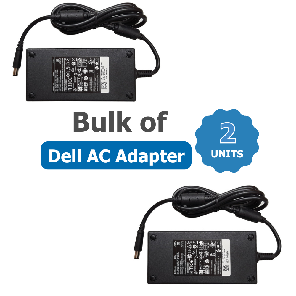 Bulk of 2x Genuine Dell 130W Laptop Charger for XPS 15 9000s, Precision 5000s, Alienware 15 R3-series | Ex-lease / Used