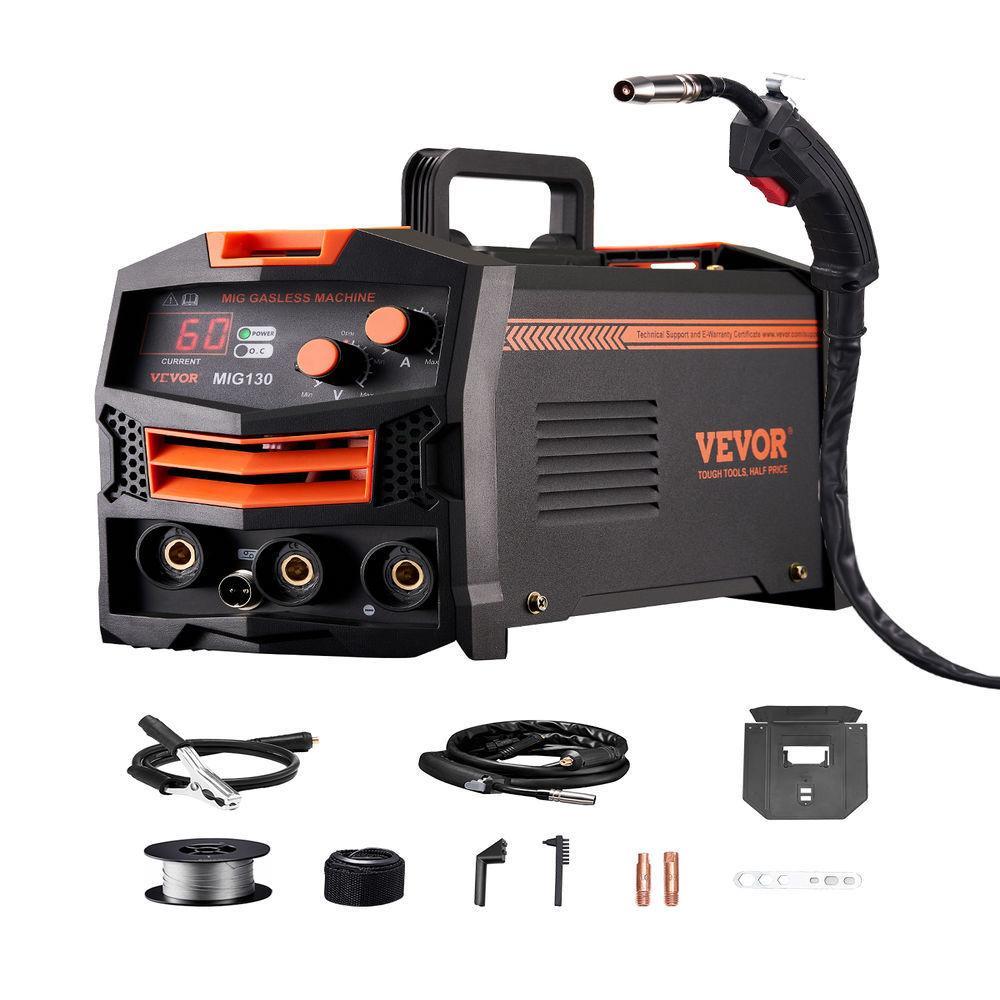 VEVOR MIG Welder 130Amp Gasless Flux Core Mig Welding Machine with IGBT Inverter