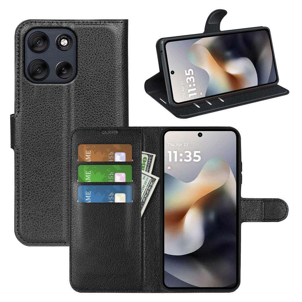Moto G56 5G PU Wallet Case [Black]