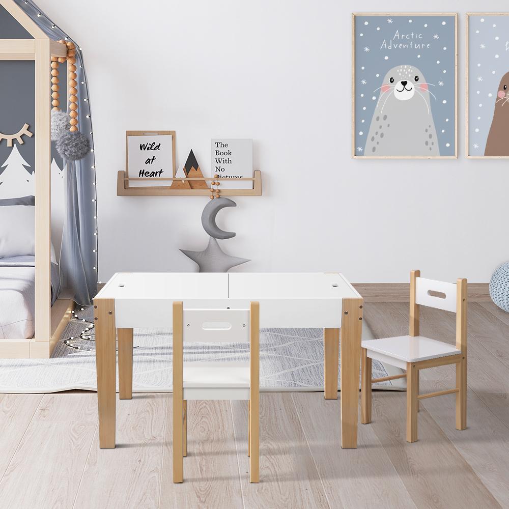 Kids Table and Chair Set Activity Chalkboard Toys Storage Desk Drawing