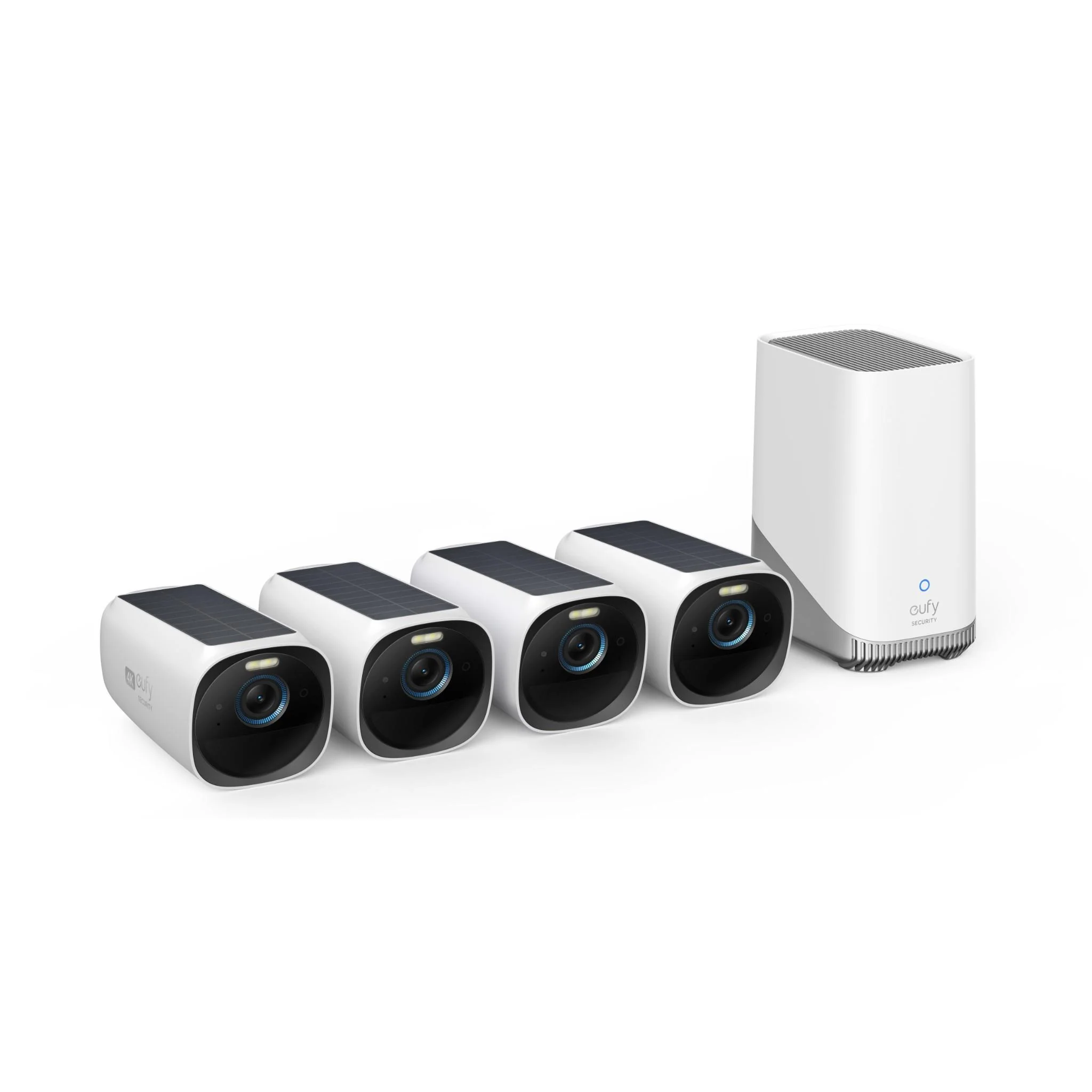 eufy Security eufyCam 3 (S330) 4 Pack & Homebase 3 - White