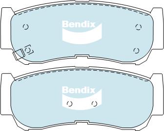 Bendix Rear Brake Pad Set for LDV T60 SK8C 2.8L SC28R150Q5 Diesel 2017-2021