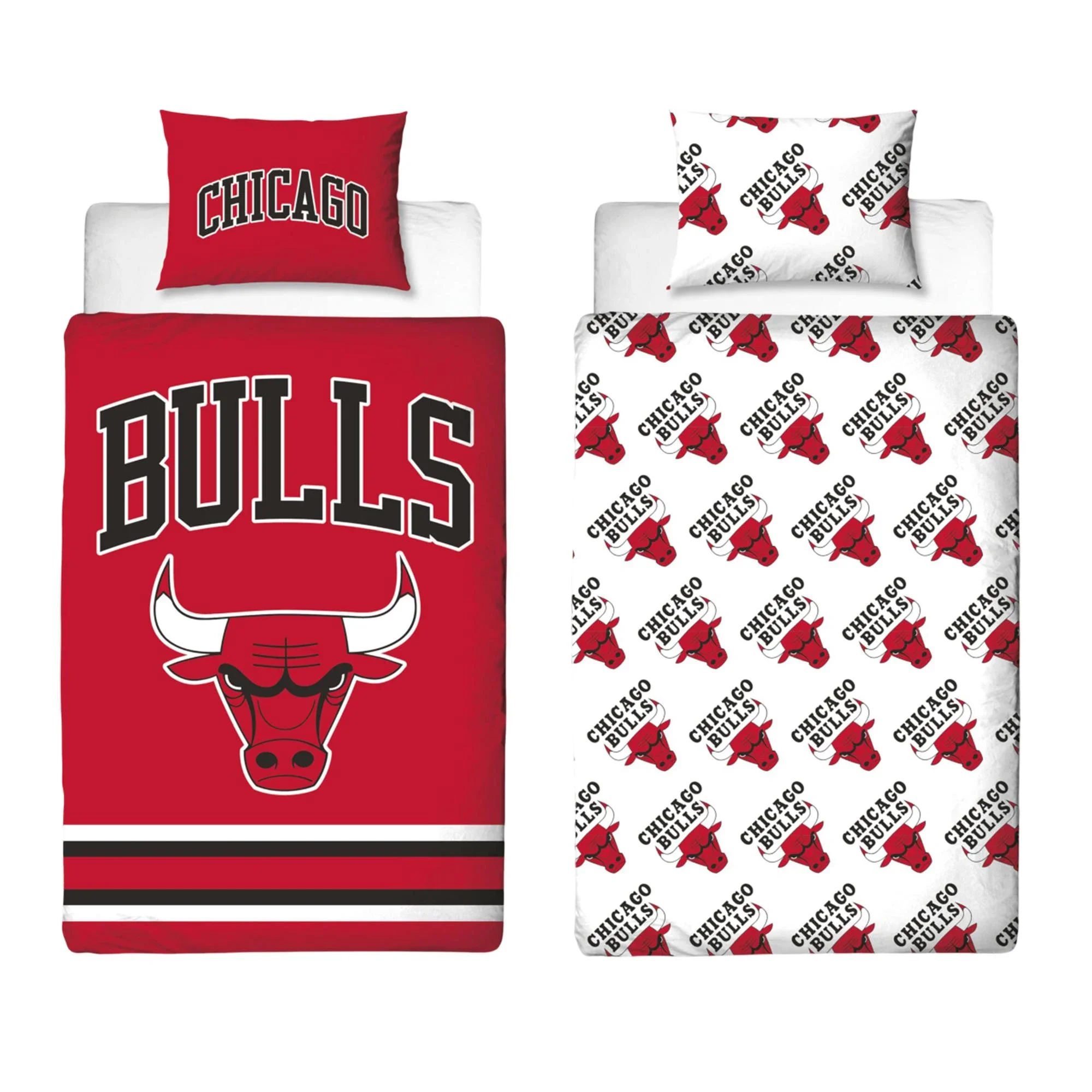 NBA Chicago Bulls Reversible Duvet Set (Black/Red/White) (Double)