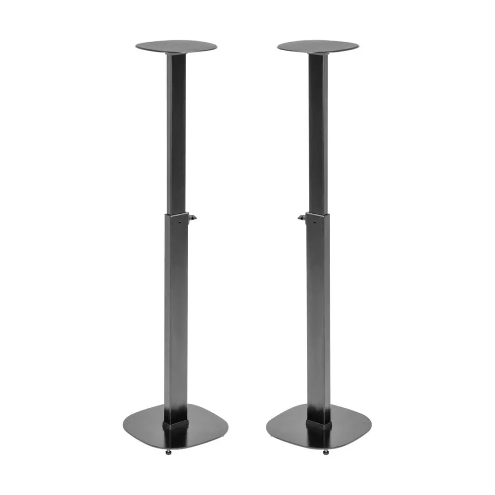 RAXX SSU68 Universal Height Adjustable Speaker Stands Pair Black
