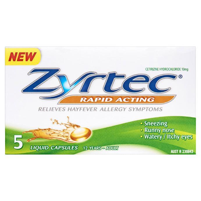 Zyrtec Rapid Acting Liquid Capsules 5 Capsules